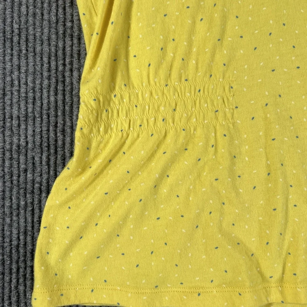 Banana Republic Shirt Womens Medium Yellow Short Sleeve Blouse Top Lightweight